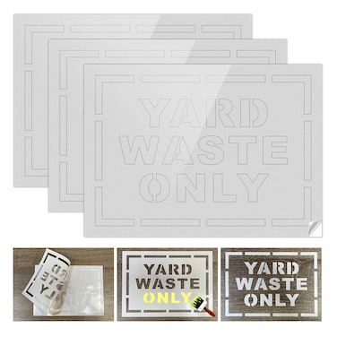 Yard Waste Sticker Yard Waste Only Stencil,3pcs Silver Reflective 11"x 8" Recycle Yard Waste Only Signs,Strong Self-Adhesive Vinyl Waterproof Yard Waste Decals-3 Ways to use