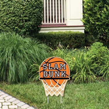Big Dot of Happiness Nothin&rsquo; but Net - Basketball - Outdoor Lawn Sign - Baby Shower or Birthday Party Yard Sign - 1 Piece