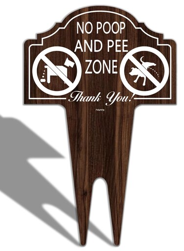 No Poop and Pee Zone Sign Double Sided Clean Up After Your Dog Sign 14 x 10 Inches No Poop and Pee Dog Yard Warning Sign Sturdy Aluminum Weatherproof UV Protect Easy to Install