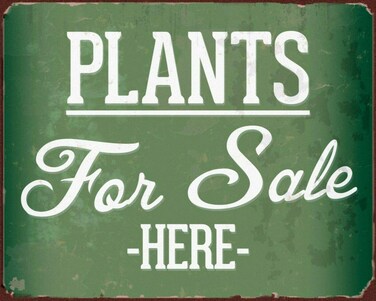 ZMKDLL Plants for Sale Garden Centre Allotment Greenhouse Flowers Metal Tin Sign,12x8 Inches-L8