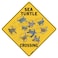CROSSWALKS Sea Turtle Crossing 12" X 12" Aluminum Sign (X171-DC)