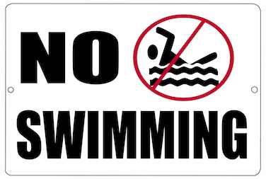 Rogue River Tactical No Swimming Metal Tin Sign Business Retail Store Home Large Pool Hotel Motel