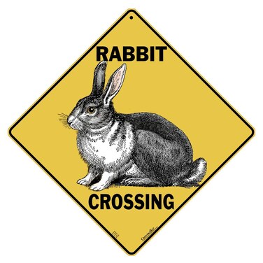 CROSSWALKS Rabbit Crossing 12" X 12" Aluminum Sign (X440-DC)