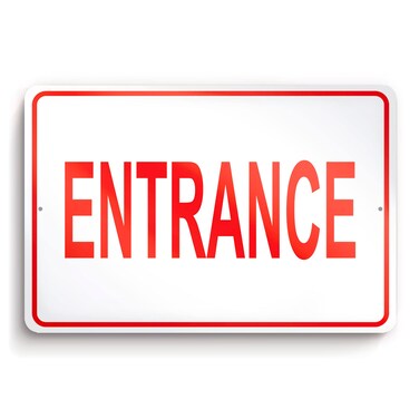 Entrance Sign - 8 x 12 Aluminum Enter Here Sign Outdoor - Only Enter Sign - Enter Sign for Door - Entrance Signs for Business - Entrance Signs for Home