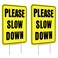 2PC Please Slow Down Signs with Stake, 13"x17" - Double Sided Signs - Corrugated Plastic - Kids Playing Sign for Street - Children at Play Safety Signs