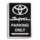 Supra Parking Only Sign with Protective Transparent Shipping Film - 8x12 Aluminum Supra Gifts for Men - Black Toyota Signs for Garage Bar Man Cave
