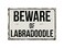 Deerts 356VS Beware of Labradoodle 8&rdquo; x 12&rdquo; Vintage Aluminum Retro Metal Sign