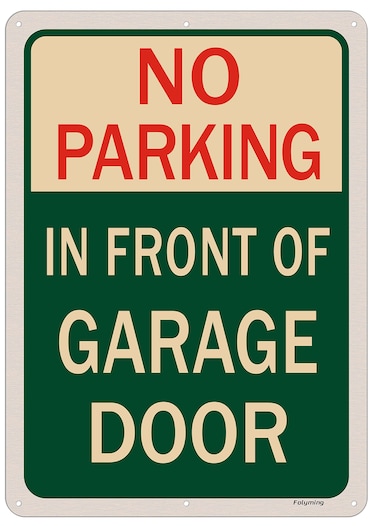 No Parking in Front of Garage Door Signs 14 x 10 Inches Do Not Block Garage Signs No Parking Gate Signs Metal Reflective Sturdy Rust Aluminum Waterproof Easy to Install