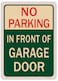No Parking in Front of Garage Door Signs 14 x 10 Inches Do Not Block Garage Signs No Parking Gate Signs Metal Reflective Sturdy Rust Aluminum Waterproof Easy to Install
