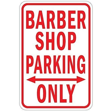 Lilyanaen New Metal Sign Aluminum Sign Barber Shop Parking Only Sign for Outdoor &amp; Indoor 12" x 8