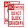No Parking Sign,Do Not Block Driveway Sign,14 x 10 inches,Reflective Aluminum,Easy to Mount,UV Protected,Weather Resistant,Waterproof,Durable Ink,Outdoor Use,2 Pack