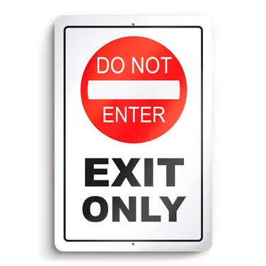 Exit Only Do Not Enter Sign - 8x12 Aluminum Do Not Enter Exit Only - Not an Entrance Sign One Way Sign - Do Not Enter Signs Outdoor Exit Only Sign - Exit Sign