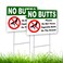 2 PC No Cigarette Butts Signs - 12 x 9 Coroplast No Butts Signage with Stake - No Littering Sign Outdoor - Please Do Not Throw Cigarette Butt Signs