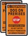 2 Pack No Trespassing Dog on Premises Stop Keep Gate Shut Do Not Enter Without Permission or Owner Present Signs 12 x 8 inches Metal Reflective Sturdy Rust Aluminum Weatherproof Easy to Install