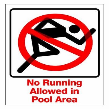 SWIMLINE HYDROTOOLS 8993 No Running Pool Sign