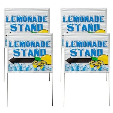 Sunburst Systems 3164 Lemonade Stand Signs, Blue, Yellow, White