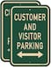 2 Pack Customer and Visitor Parking Signs with Bi-directional Arrow 18" x 12" for Parking Lots/Private Driveways/Businesses Metal Reflective Sturdy Rust Aluminum Waterproof Easy to Install