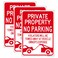 3-Pack Private Property No Parking Sign, Violators Will Be Towed Sign, 14"x10" Rust Free .040 Aluminum Reflective Sign, UV Protected, Weatherproof, Easy Mounting, Outdoor Use
