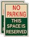 2 Pack No Parking This Space is Reserved Signs 14x10 Inches No Parking Signs Traffic Control Signs Metal Reflective Sturdy Rust Aluminum Weatherproof Easy to Install