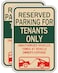2 Pack Reserved Parking Sign Tenants Only Sign 18 x 12 Inches Reserved Parking For Tenants Unauthorized Vehicles Towed Signs Metal Reflective Sturdy Rust Aluminum Weatherproof Easy Mounting