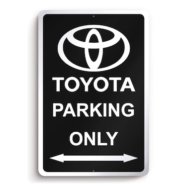 Toyota Parking Only Sign - 8x12 Aluminum Supra Gifts for Men - Black Toyota Signs for Garage, Bar, Man Cave