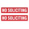 No Soliciting Stickers, Red, 2" x 8" (Pack of 2)