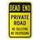 Large Dead End Private Road Sign, No Soliciting No Trespassing Sign, 18"x 12" .040 Aluminum Reflective Sign Rust Free Aluminum-UV Protected and Weatherproof