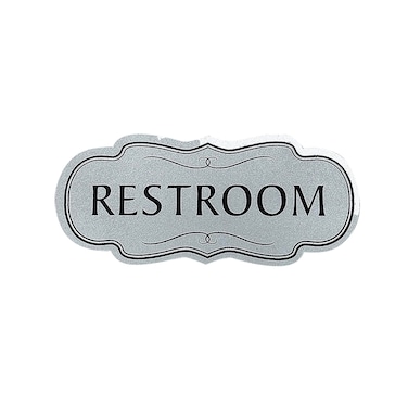 Restroom Sign in Aluminum Bathroom Signs, Toilet - Men and Women Modern, Sleek, Slim Restrooms Signage - Traditional, Decor -for Business, Home, Building, Commercial