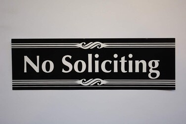 No Soliciting Decal - 8" X 2.5" (PS58)