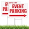 MUXYH 2 Pack Event Parking Sign with Arrows, 16&rdquo; x 12&rdquo; Corrugated Plastic with Metal Stakes, Double Sided Printed, Weatherproof, Easy to Mount