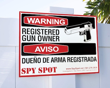 Warning Registered Gun Owner Heavy Duty Plastic Sign in English/Spanish