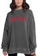 NCAA Ohio State Buckeyes Womens Burnout Fleece Pullover, Charcoal, Large