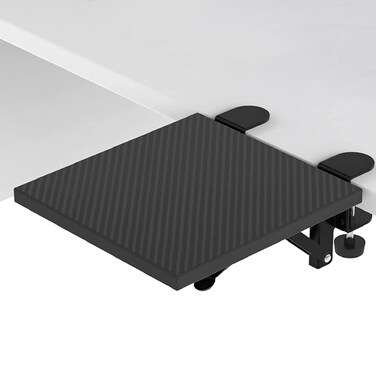 Siiboat Desk Arm Rest Table Extender Wrist Forearm Elbow Support Computer Desk Extension Collapsible for Square Tabletop - Carbon Fiber 9.45" x 7.87
