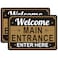 Welcome Main Entrance Enter Here Signs 14 x 10 Inches Welcome Enter Here Signs Main Entrance Signs Enter Here Signs Welcome Signs, Rust Free Aluminum, Weatherproof, Easy to Install, 2 Pack
