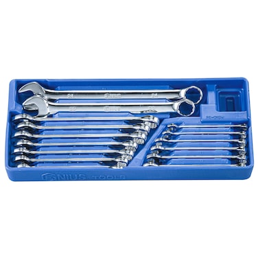 Genius Tools 15 Piece Metric Combination Wrench Set (Mirror Finish) PR-015M