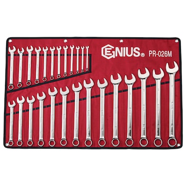 GENIUS TOOLS 26 Piece Metric Combination Wrench Set (Mirror Finish) PR-026M