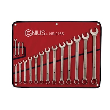 Genius Tools 16 Piece SAE Combination Wrench Set - HS-016S