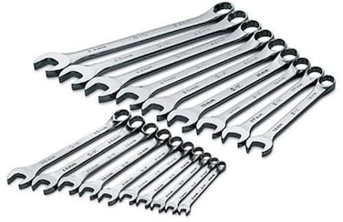 SK Tools USA 19 Piece, Regular, 12 Point, Metric SuperKrome&reg; Combination Wrench Set: 6MM - 24MM   86224