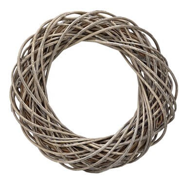 Galt International Natural Woven Weeping Willow Rattan Ring Wreath 21.7" Neutral Tone Home Decor Christmas Fall Harvest Thansgiving Wreath for Front Door