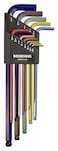 Bondhus - BLX13XLCG 69637 Ball End L-Wrench Set w/ColorGuard Finish w/Extra Long Arm, 13 PC