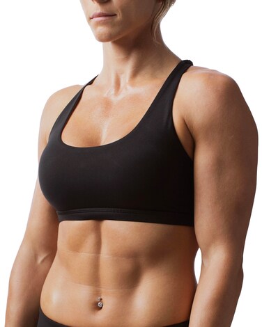 Born Primitive Vitality Sports Bra for Women (Small, America Red, White &amp; Blue) - Workout Bra with Stylish Criss Cross Strappy Back Design - Stretchable Fabric Padded Yoga Top Bra for Gym &amp; Running