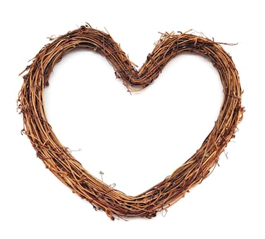 KARMELLING 1 PC Natural Grapevine Heart Wreath Easter Home Decor   Natural Rattan Wreath   Wedding Wreath, 10 Inch