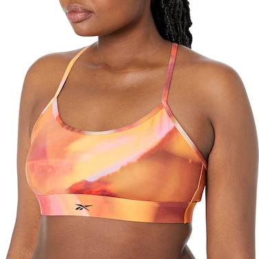 Reebok Women's Standard Skinny Strap Lux Sports Bra, Medium Support, Punch Berry