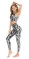 Active4U Women 2 Piece Workout Outfits Sports Bra Seamless Leggings Yoga Gym Activewear Set (Gray &amp; Black, Small)