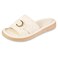 isotoner Women's Open Toe Slide Slippers, Minimally Dyed Organic Cotton Upper and Algae-Infused Sole, Sandtrap, 8.5-9