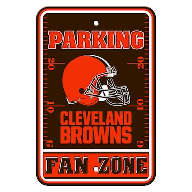 Fremont Die NFL Cleveland Browns Fan Zone Plastic Parking Sign, Team Color, White, One Size (92242)