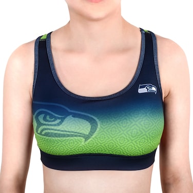 FOCO Seattle Seahawks Gradient Sports Bra Large