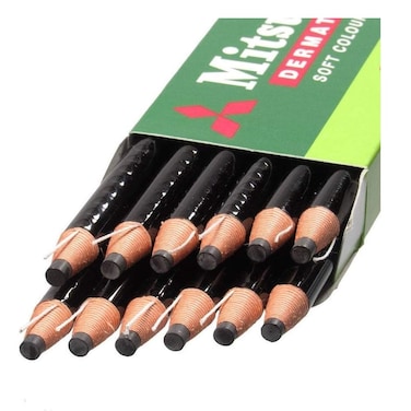 Mitsubishi Dermatograph 12 Black Pencils/box