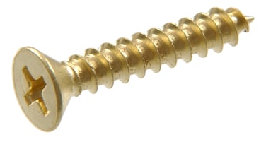 Hillman 45433 9-Inch x 1-1/2-Inch Flat Phillips Wood Screw, Brass, 15-Pack