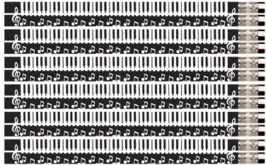 Express Pencils D2258 Keyboard Notes - 36 Qty Package - Piano Keyboard Pencils
